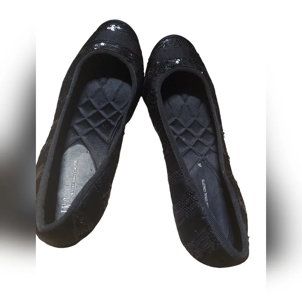 8 INC black shoes with sequins
